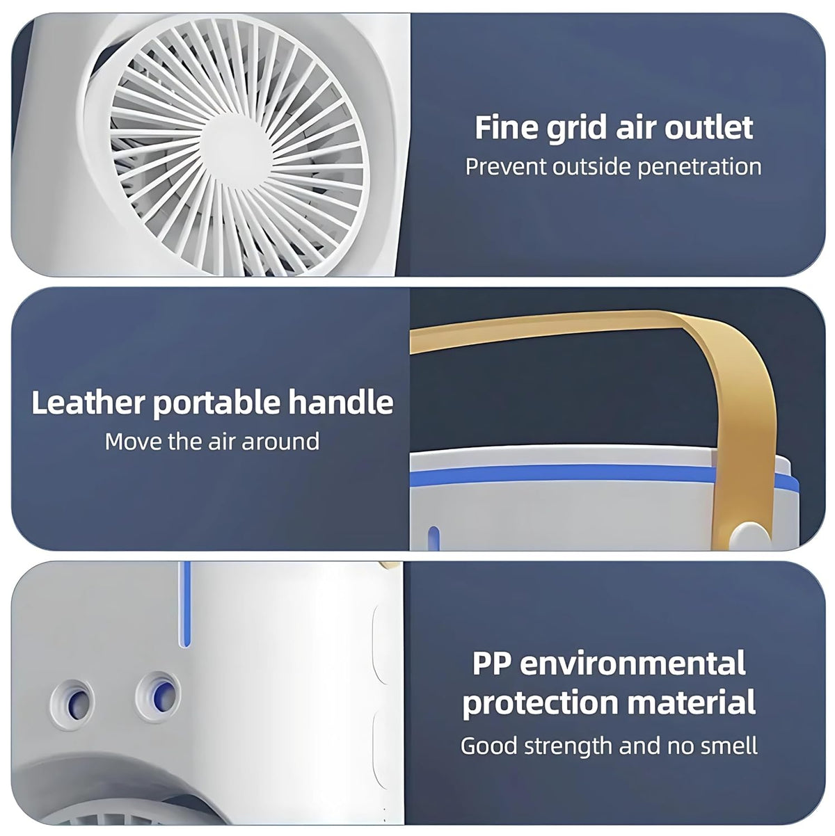 Mini Portable Air Cooler – Dual LED Fans + Humidifier