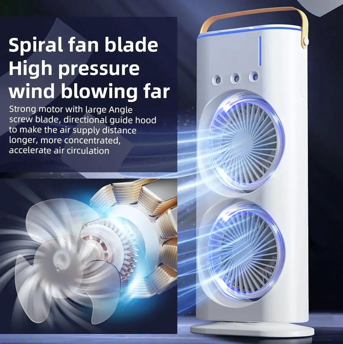 Mini Portable Air Cooler – Dual LED Fans + Humidifier