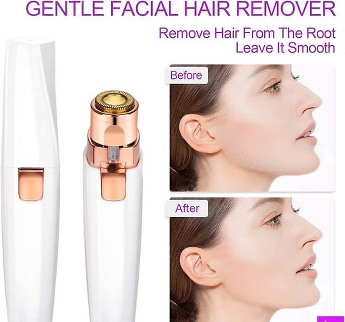 2-in-1 Painless Eyebrow & Facial Hair Trimmer for Women – Rechargeable USB Electric Hair Remover
