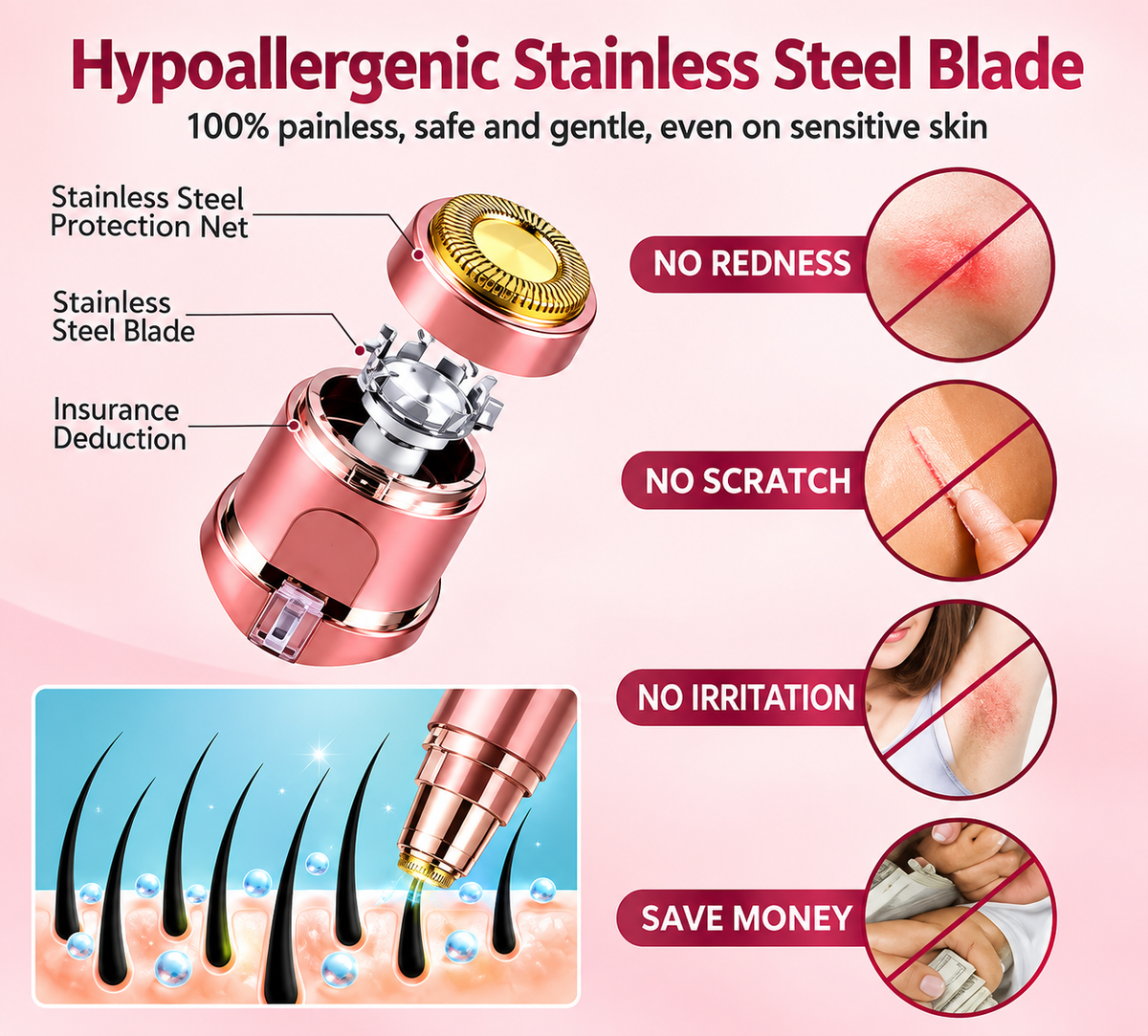 2-in-1 Rechargeable Eyebrow Trimmer & Facial Hair Remover for Women
