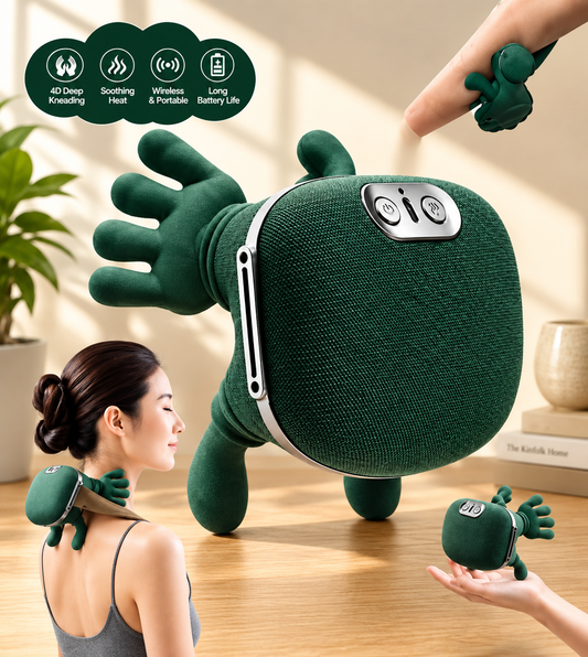 Palm Hot Compress Neck Massager | 5-Finger Massage & Heat Therapy